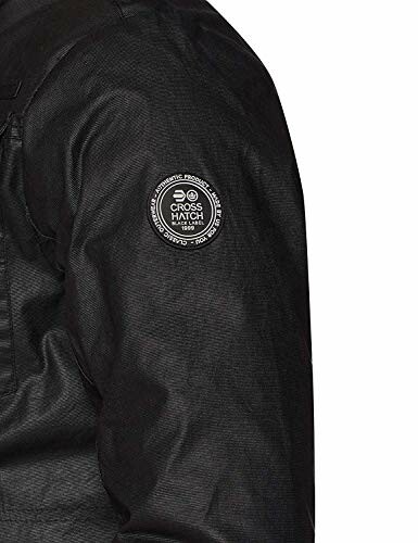 Black jacket sleeve with Cross Hatch logo