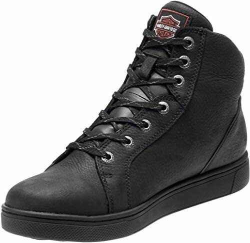 Black leather high-top sneaker with laces