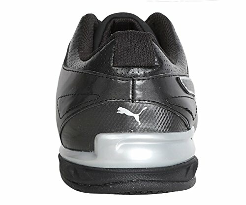 Back view of a black Puma sneaker
