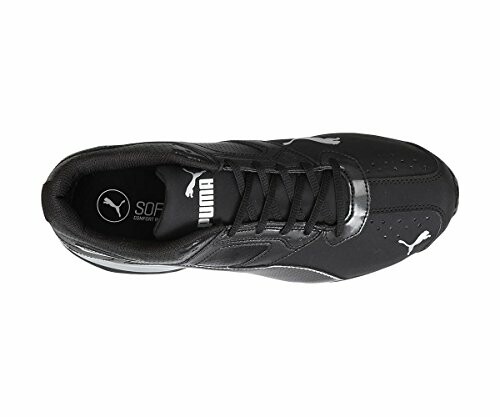 Top view of a black sneaker with laces
