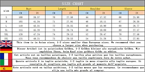 Size chart for clothing with measurements in centimeters and inches.