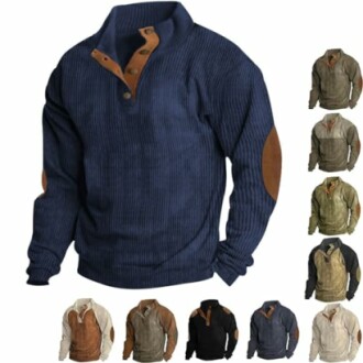 MIOKUKO Men's Outdoor Casual Stand Collar Long