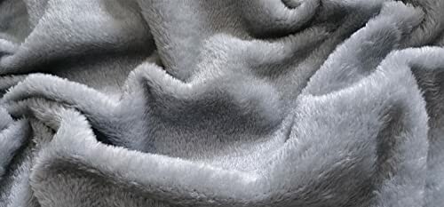 Close-up of soft grey fleece fabric texture.