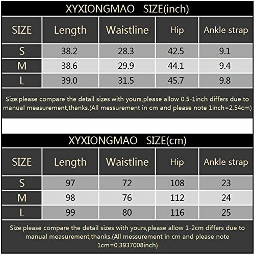 XYXIONGMAO clothing size chart in inches and cm for S, M, L.